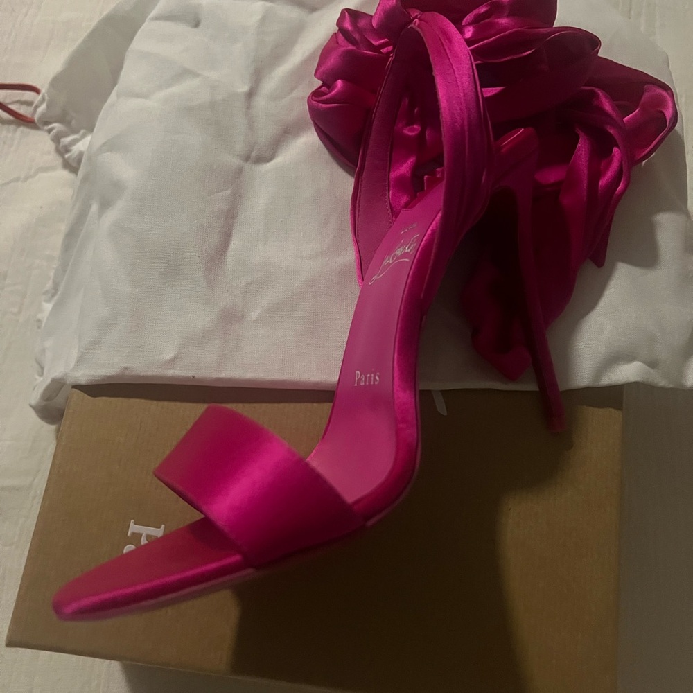 Christian Louboutin Hot Pink Satin Heels